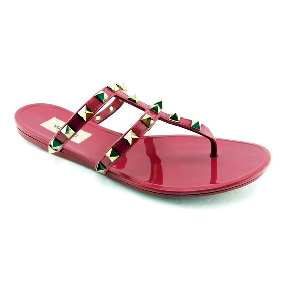 New VALENTINO Rockstud Magenta Pink Jelly Sandals 36 - Picture 2 of 6